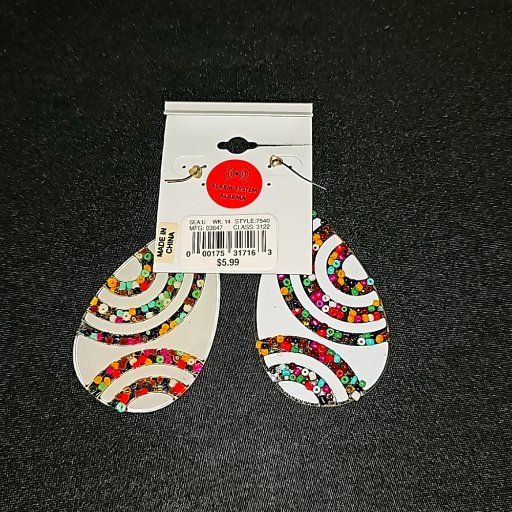 Multi Colored Acrylic Earrings - Picture 2 of 3